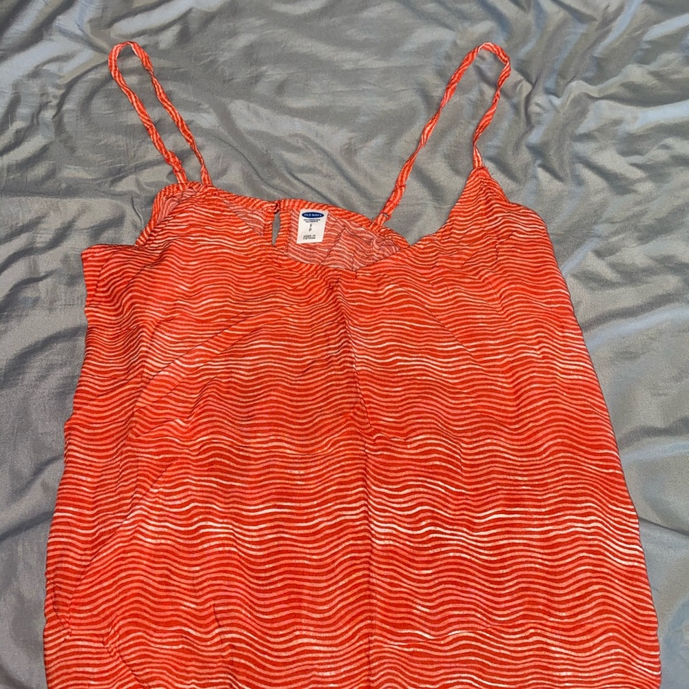 Orange tank top with open back
